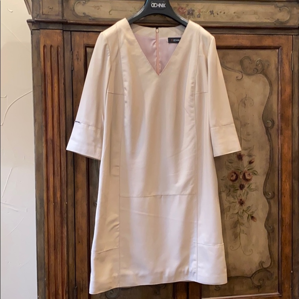 Ochnik leather back zip dress
